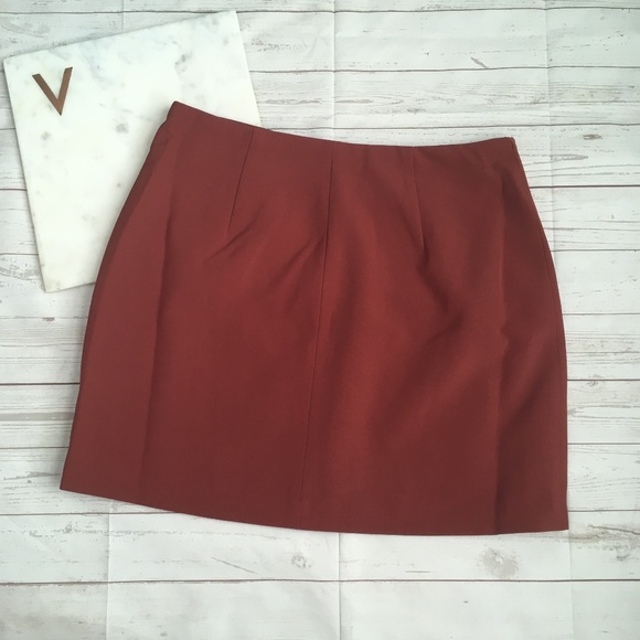 forever 21 womens m burgundy zipper front skirt li - Picture 2 of 5